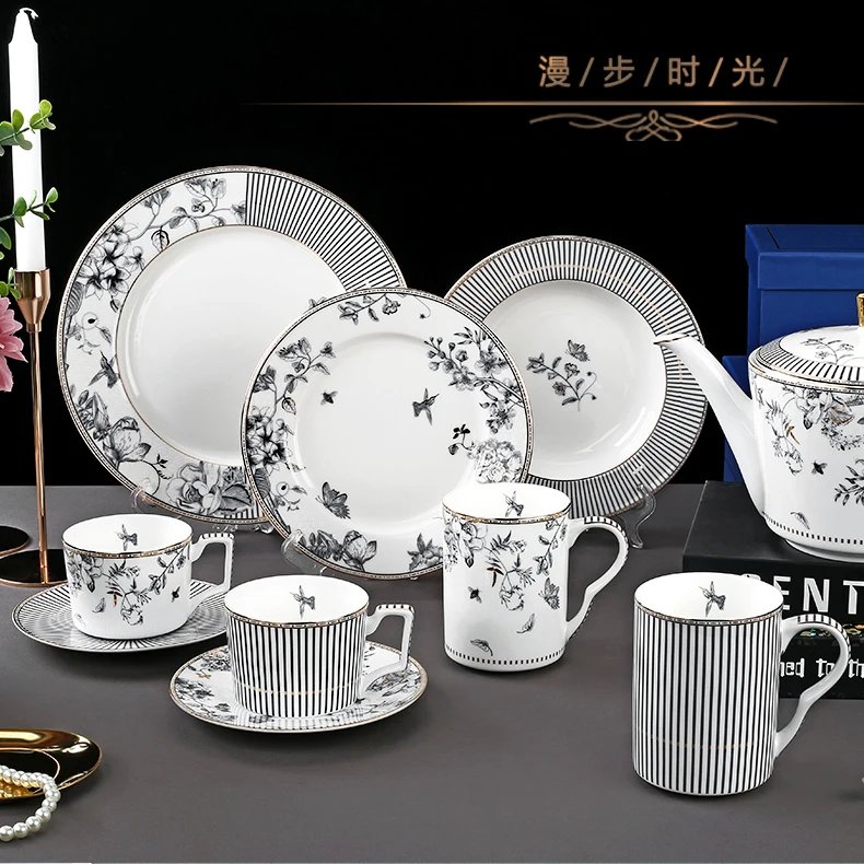 Bone China Home Decoration Bone china coffee cup and saucer dinnerware set bone china for home and gift