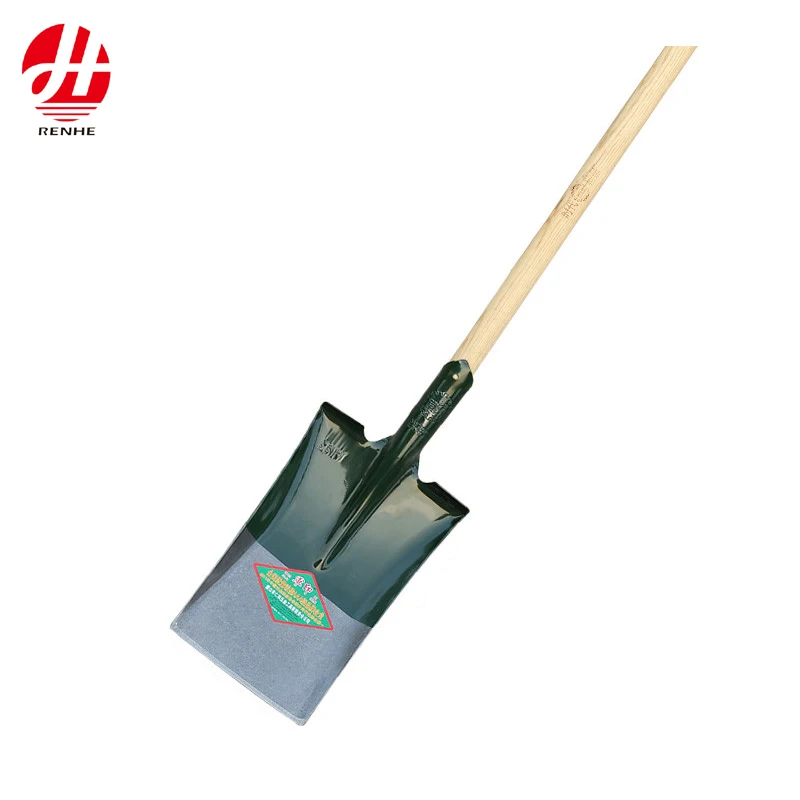 China Manufacturer High Quality Flat Mud Garden Farming Spade Shovel with Wood Handle