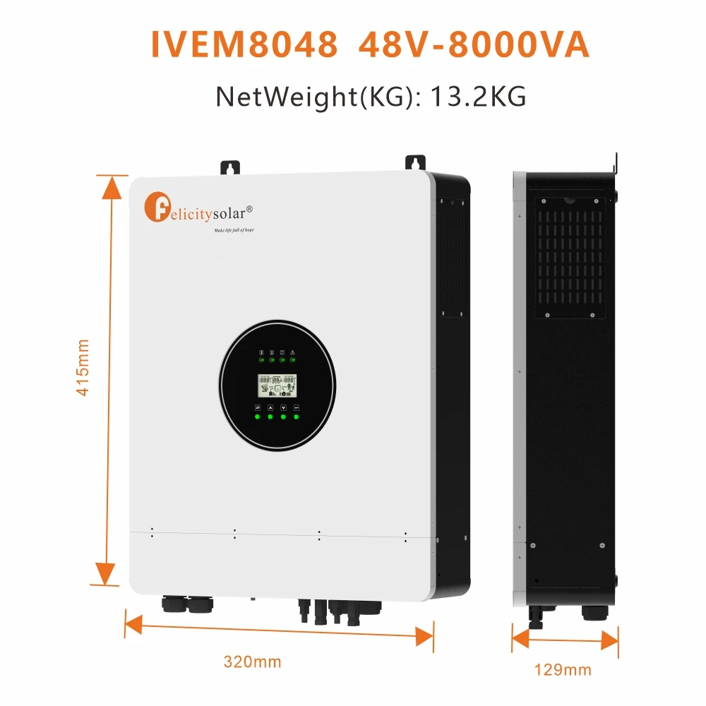 Felicity Solar 8000w 48v Hybrid Inverter Mppt Pure Sine Wave Solar ...