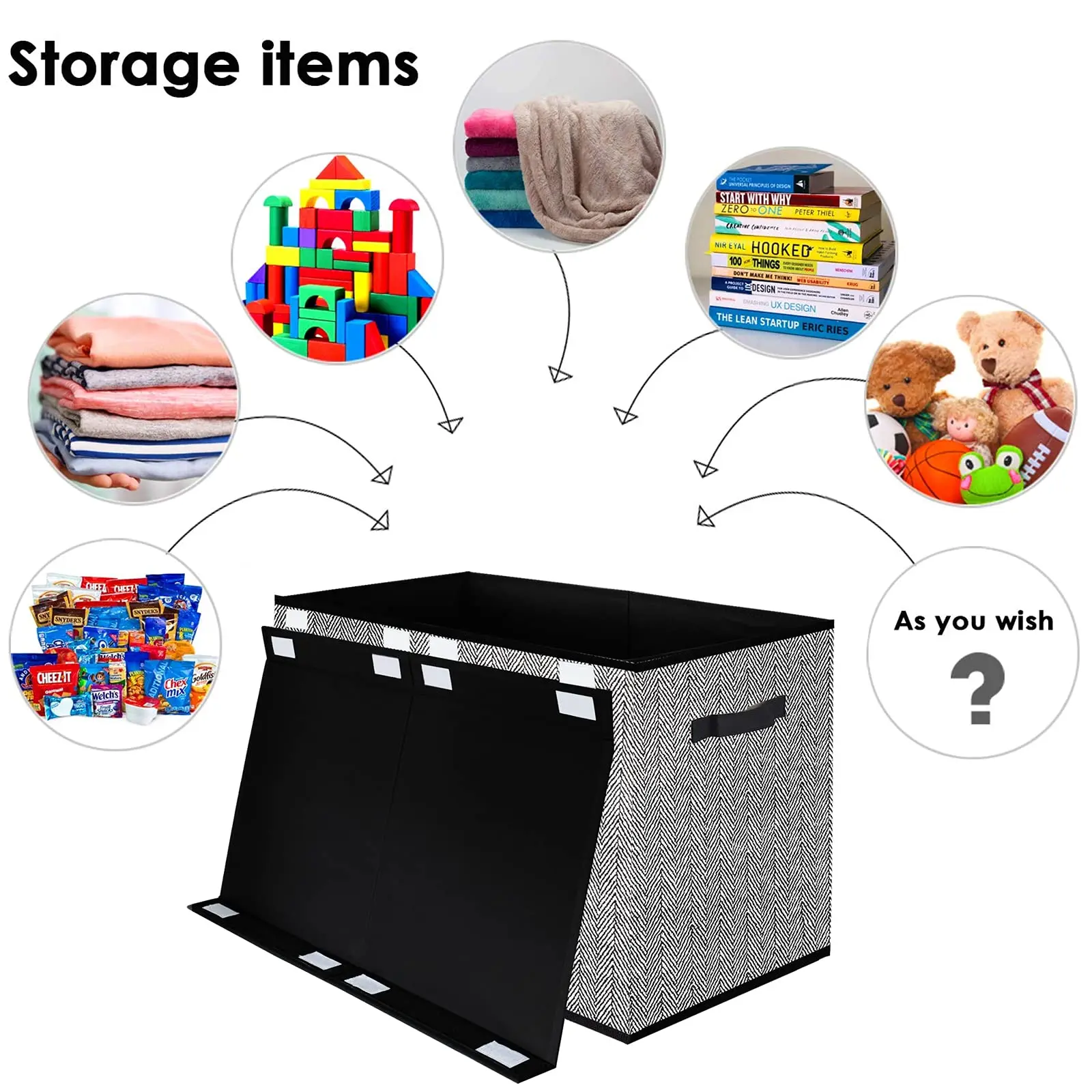 Cloth Storage Bins With Lids Foldable Large Toy Storage Chest Bins