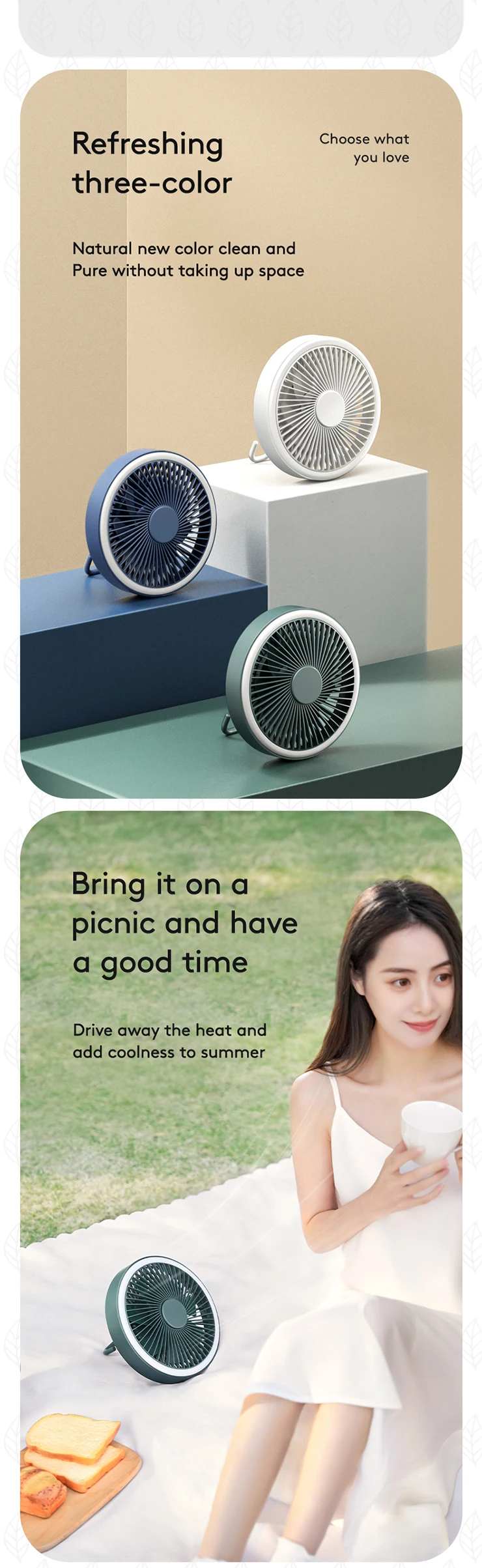 Simple Modern Ceiling Fan, 3.7v, Battery - detail 4
