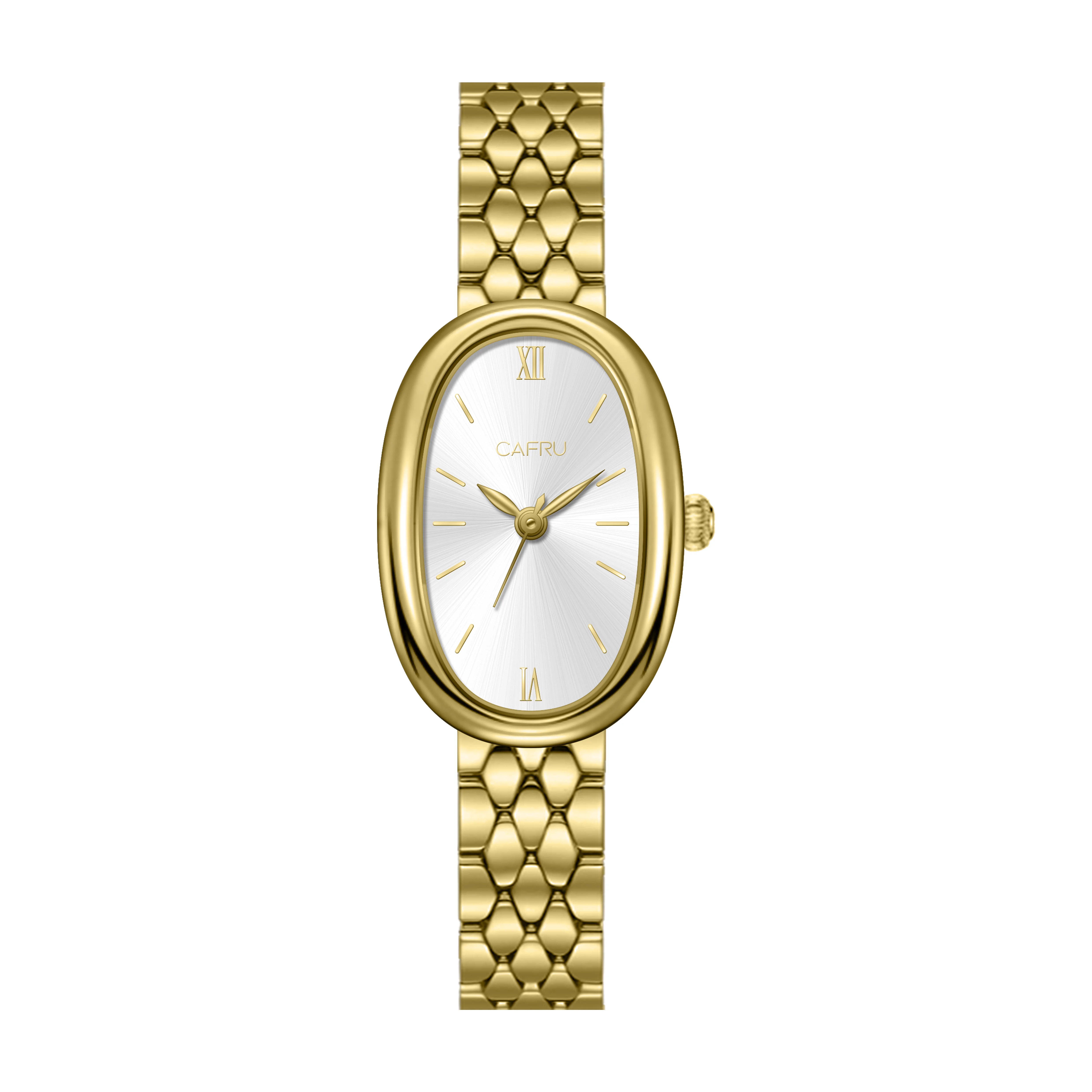 Custom Logo OEM Watch Oval Shape Steel Band Japan Movement Ladies Watches with Bracelets Gold Watch Woman Bracelet Quartz