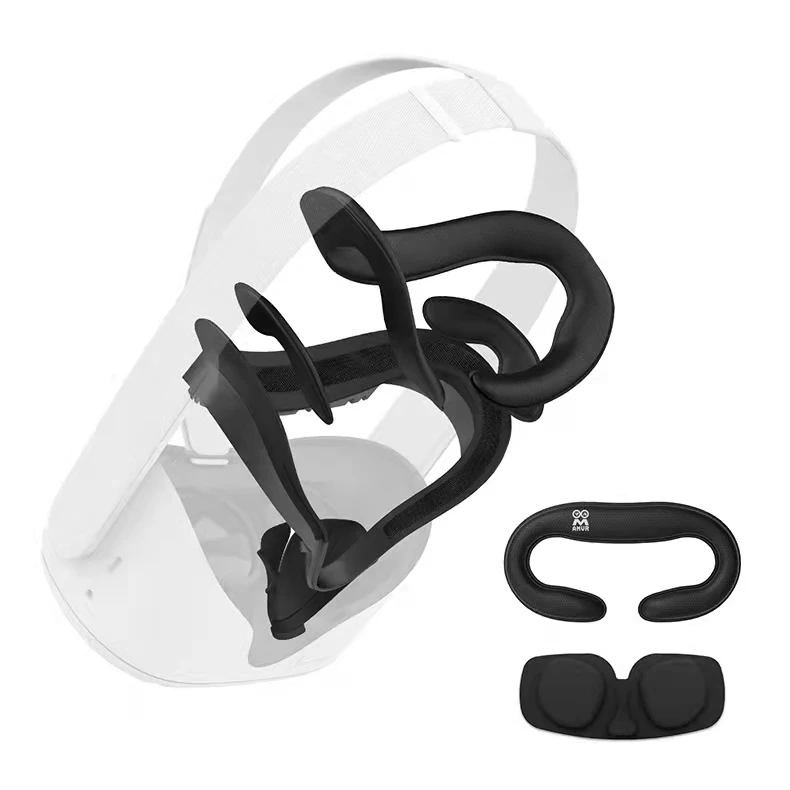 AMVR Resilient VR Facial Vent Soft Interface Bracket & Anti-Leakage Light Face Cover Replacement Pad for Oculus Quest 2 7-in-1