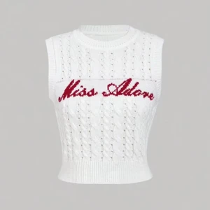 Summer Casual Sleeveless Knitted Top with Pleated Stitching New Design Button Decoration Front Logo-Short Length T-Shirt