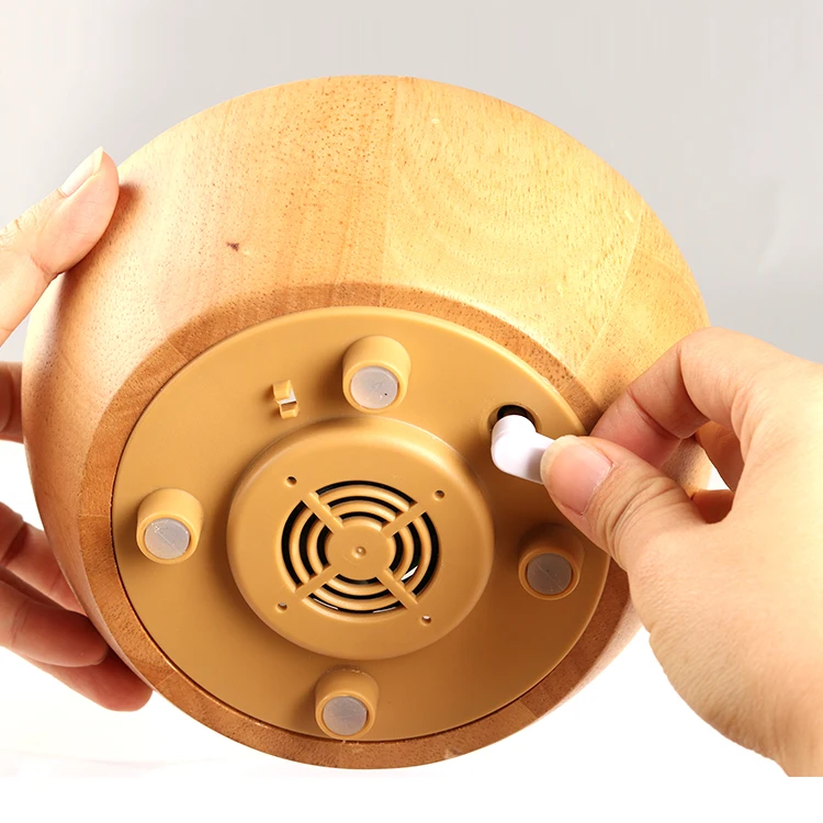 Intelligent Glass Cover and Wooden Base Ultrasonic Aroma Diffuser Humidifier Essential Oil Diffuser