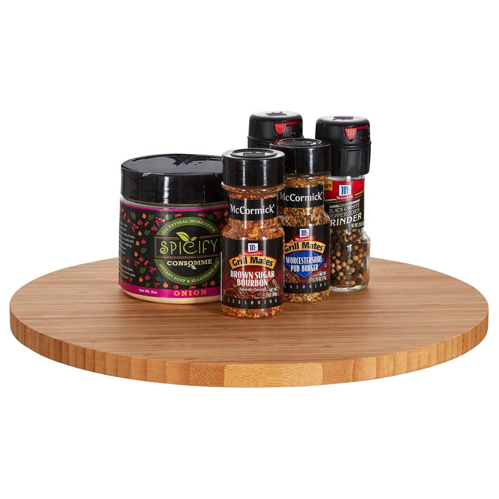 Бамбуковый деревянный кухонный вращающийся ленивый Сьюзен поворотной платформы дисплей лотки