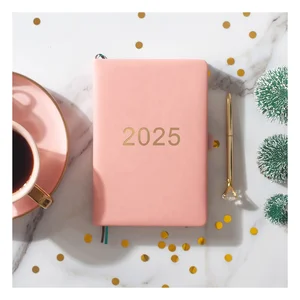 New Arrival Custom logo English Spanish PU Leather Diary Daily Weekly Planner Calendar Journal A5 A6 Travel Notebook Agenda