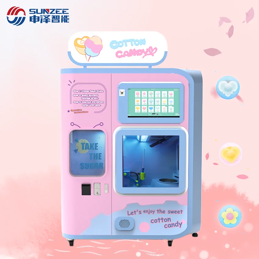 Factory wholesale fully automatic cotton candy machine commercial cotton candy vending machine