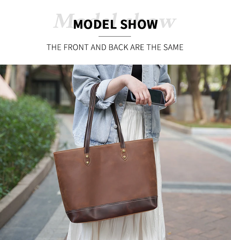 Woosir Women Leather Designer Tote Bag for work