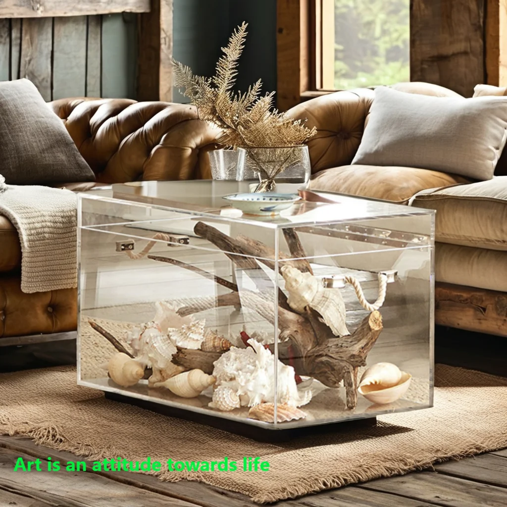 Jihong Customizable Luxury Transparent Glass Toy Box Wholesale Acrylic Luggage Side Table Home Villa Outdoor Living Room Hall