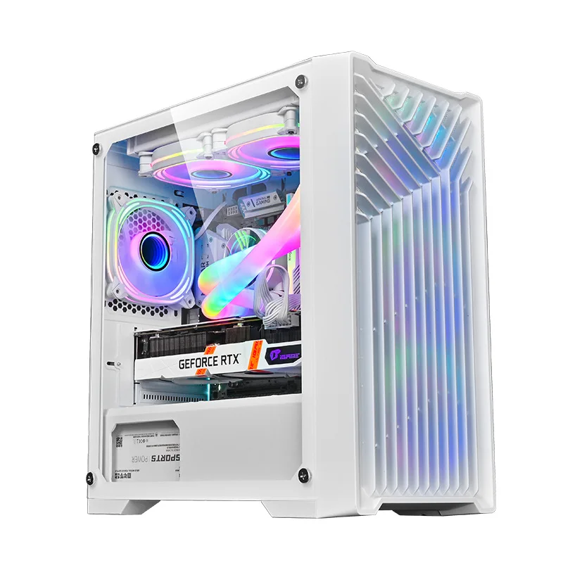 Lovingcool Mid Tower ATX PC Case with RGB Fans, 240 AIO Cooling