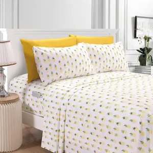 Comfort Ultra-Soft Double Brushed 6-Piece Microfiber Sheet Set Beautiful Tropical Patterns, and Vibrant Solid Colors, Luxury