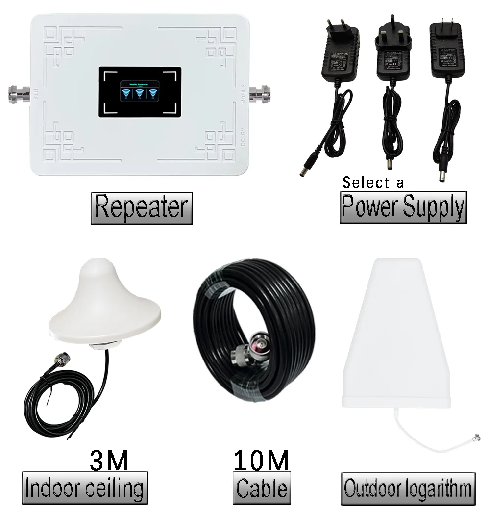 SignalSmith Универсальный трехдиапазонный 900 1800 2100 МГц 2 3 4 г алюминиевый сплав мобильного телефона усилитель сигнала сети/усилитель/ретранслятор