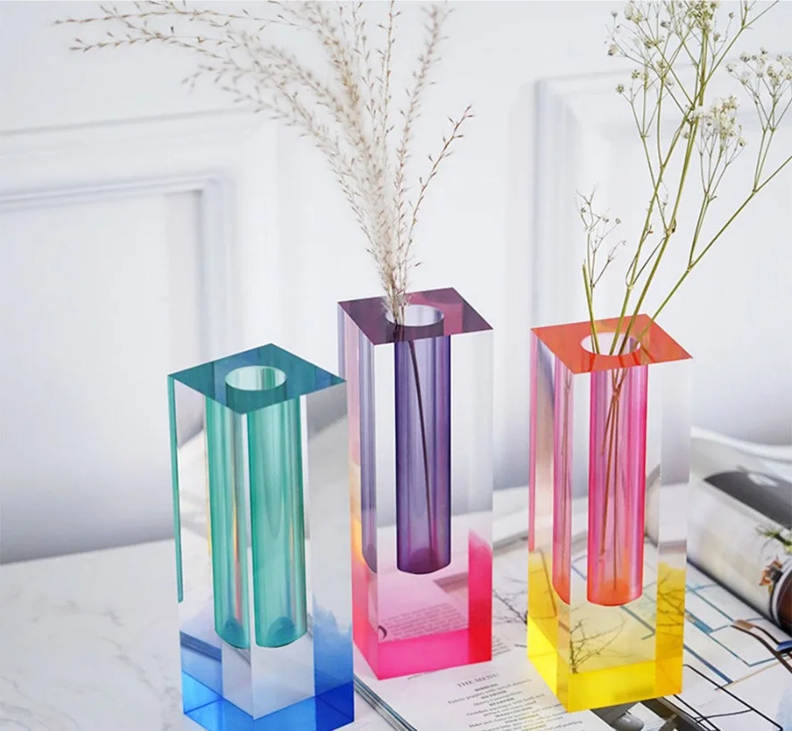 Nordic Luxury Crystal Acrylic Vases For Wedding Center Piece Lucite ...