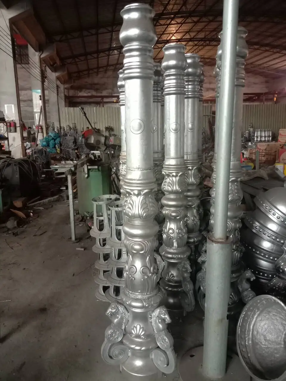 3.8m 5 head classic simple unique custom garden square main gate outdoor lamp post lights for pillars