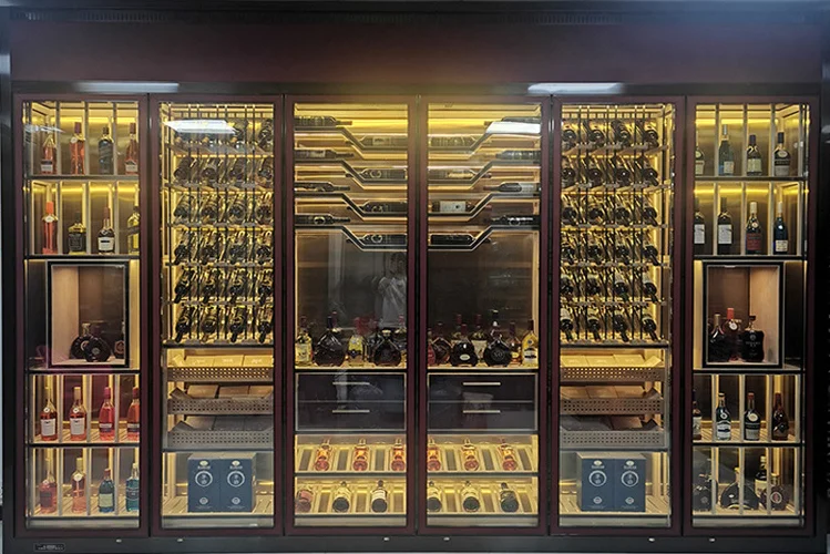 Modern Luxury Custom Stainless Steel Metal Wine Cabinet Glass Door ...