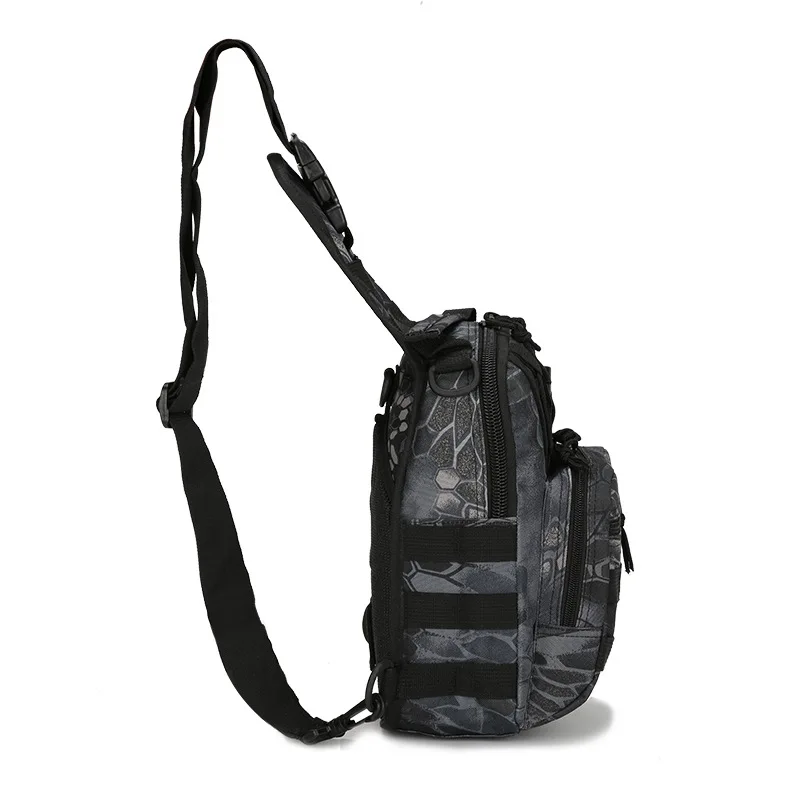 2025 Black Trending Molle Assault Anti-Theft Zipper Closure Tactical Sling Backpack with One Strap for Men Outdoor