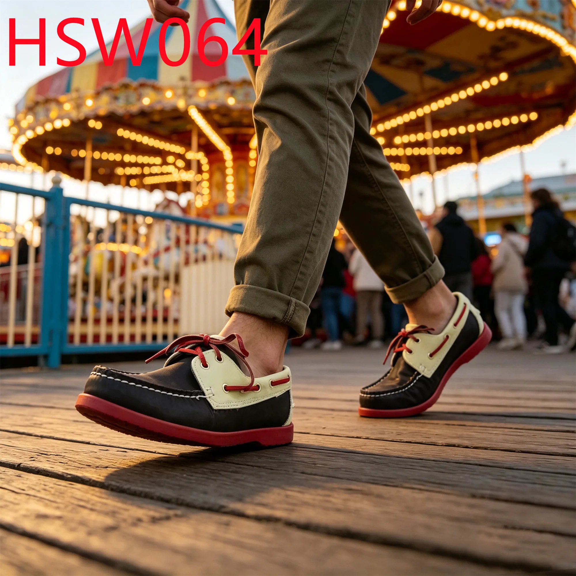 HY,Light Travel Lace-up Style Non-irritating Hua Singh Moccasin Shoes Patchwork Color Leather Handmade Unisex Boat Shoes HSW064