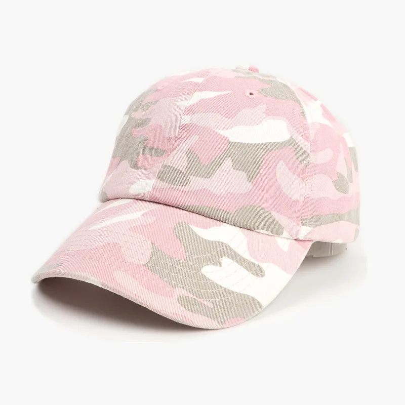 Wholesale Hunting Quality Stone Washed Cotton Camo Tactical Caps Green Camo Forest Adjustable Trucker Baseball Caps