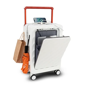 New Multi-functional Front Opening Luggage 20 Inch Luggage case Hard Side Spinner Wheels Front Opening Pocket Luggage