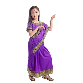 Indian Girl Dress Up Kids Bollywood Princess Masquerade Stage Show Game Play Costume