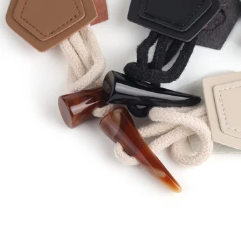 bamutech PU Leather Sew- Bone Toggle Buttons Toggle Buttons for Coats  Toggle Buttons Sewing on Toggles Closures