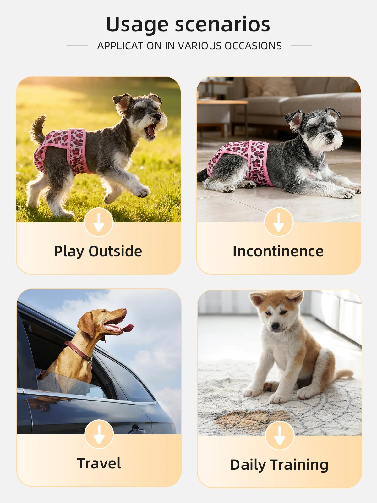 Wholesale Reusable Washable Cloth Dog Diapers with Heavy Absorbency an - product detail 6