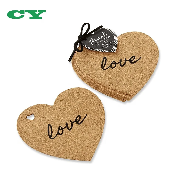 best seller bar drink coaster set of 4 heart cork coasters