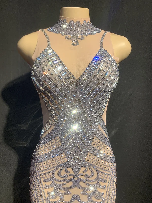 Crystal Luxury Evening Dress - Perfect for Party & Events