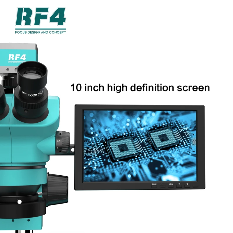 RF4 RF4 RF7050TVD2-2KC2-X101 Trinocular Electronic Repair RF4 Microscope With 2K Camera 10 Inch Monitor Mobile IC Chips Repair