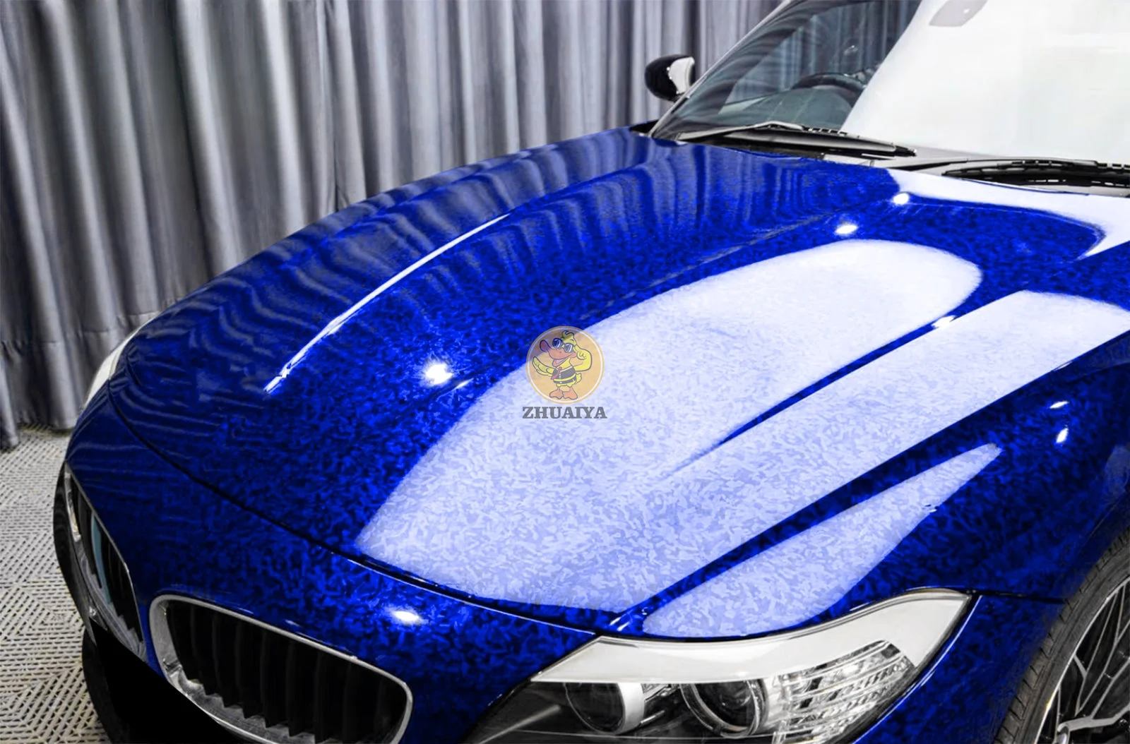 Super Glossy Blue Carbon Fiber Car Wrap Vinyl Wrap Stickers Roll Film Car Body Film For