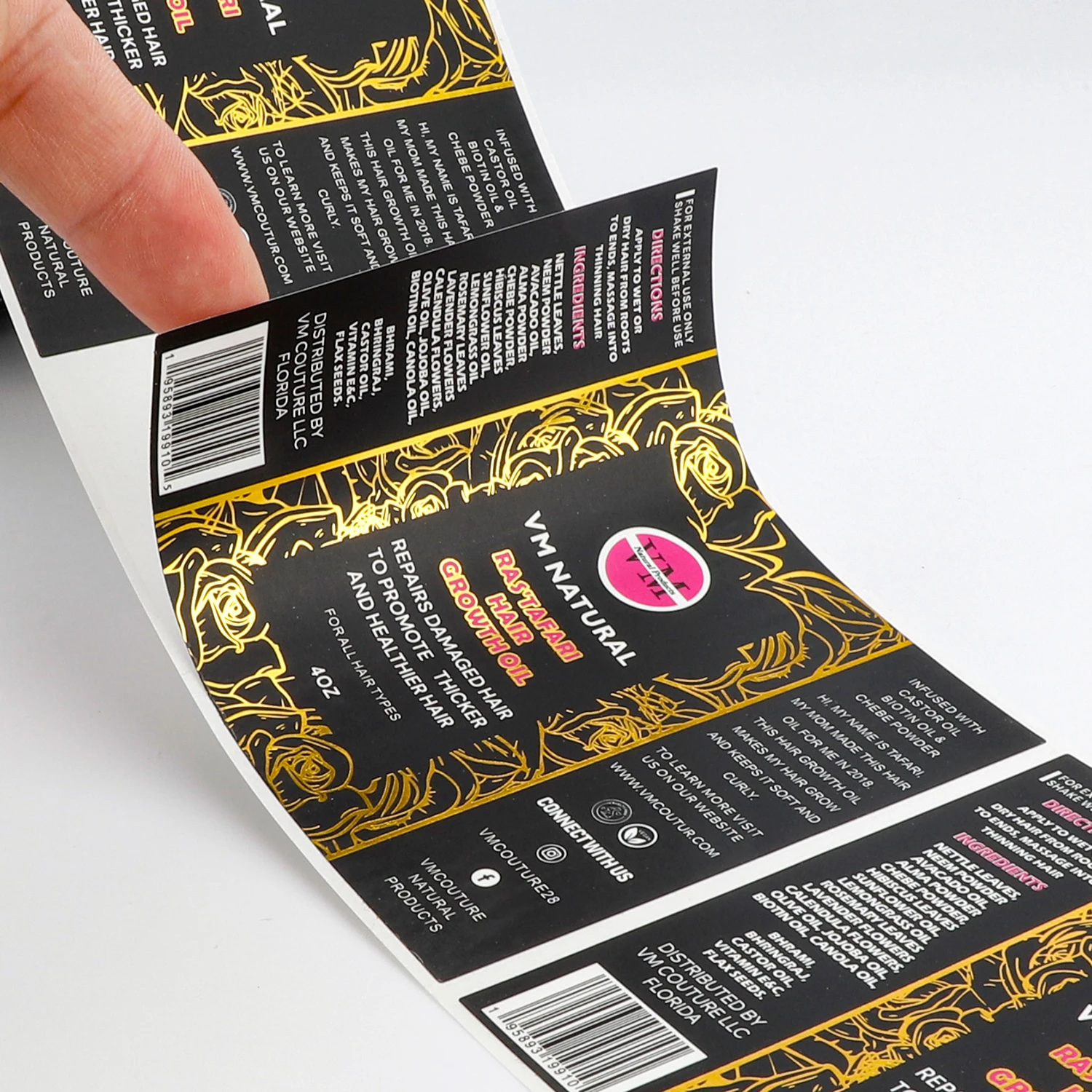 Alibaba.com: Custom waterproof adhesive vinyl gold foil printing private logo packaging sticker ...
