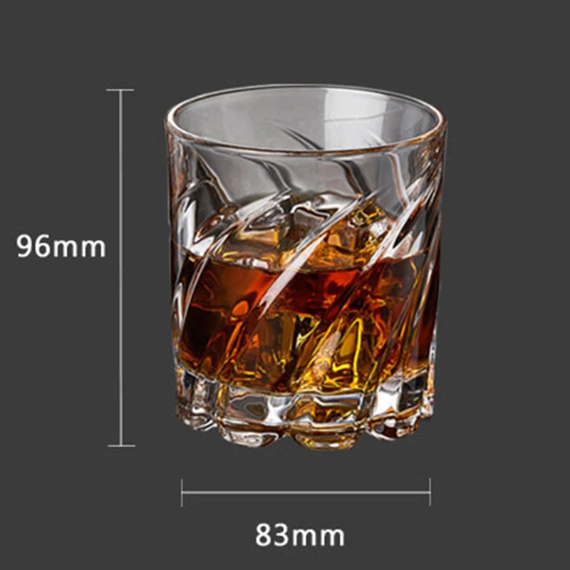 Creative Spiral Pattern Whiskey Glass Crystal Spinning Whisky Glass for Ba