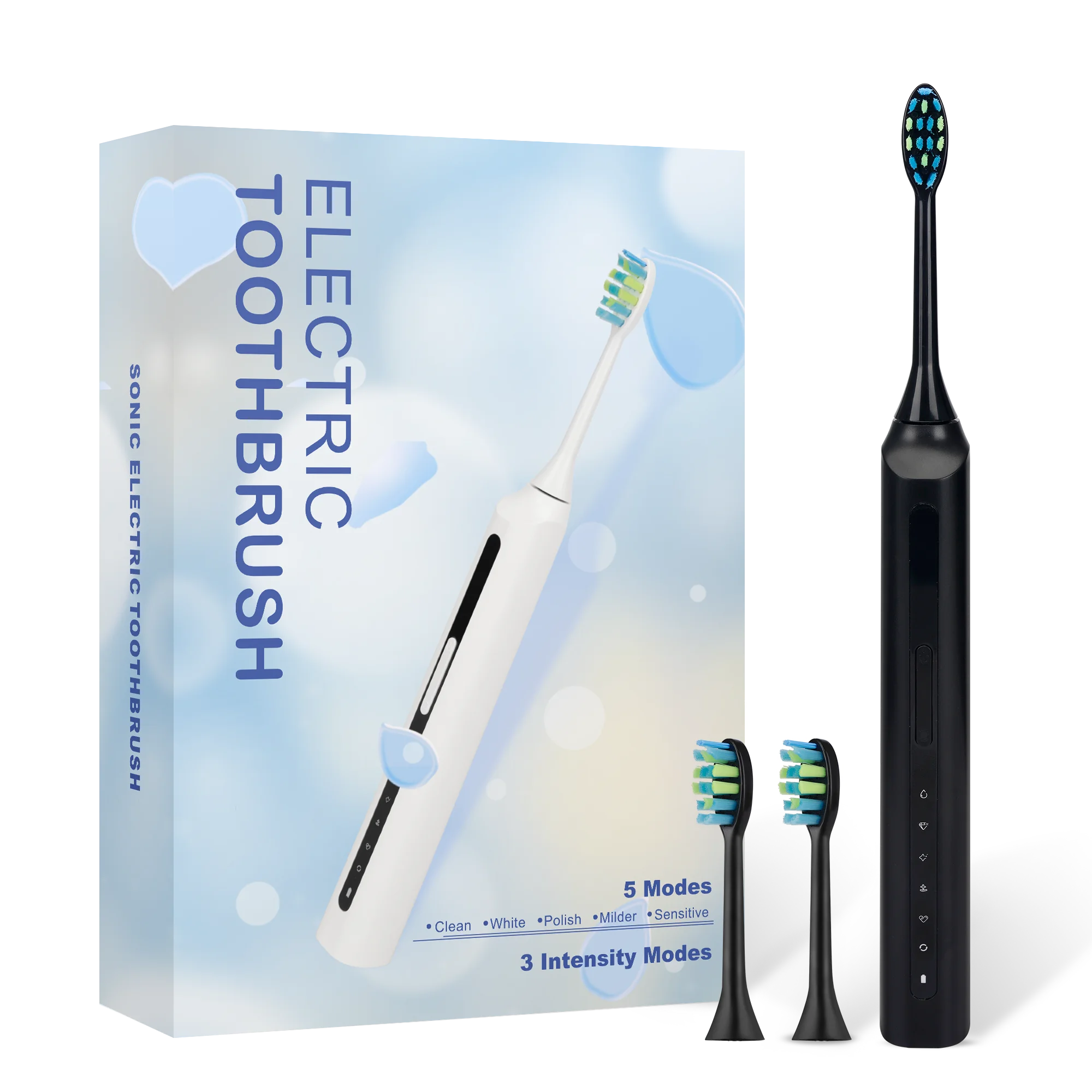 Fast Charge and Ultra Long Standby Time Adult Electric Toothbrush with Two Moveable Brush Head