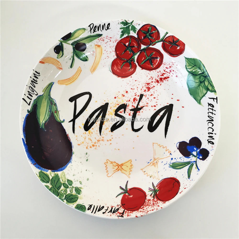 Italienische Pasta-teller,Porzellan Italienische Pasta- Und Spaghetti-teller Und Schüssel Mit Gemüse-dekor