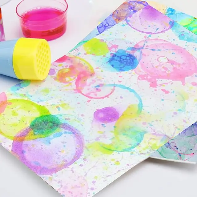 bubble painting art for DIY Arts & crafts for kids, DIY gifts, bubble painting, bubble drawing, KIDS EDUCATIONAL TOY, kids craft