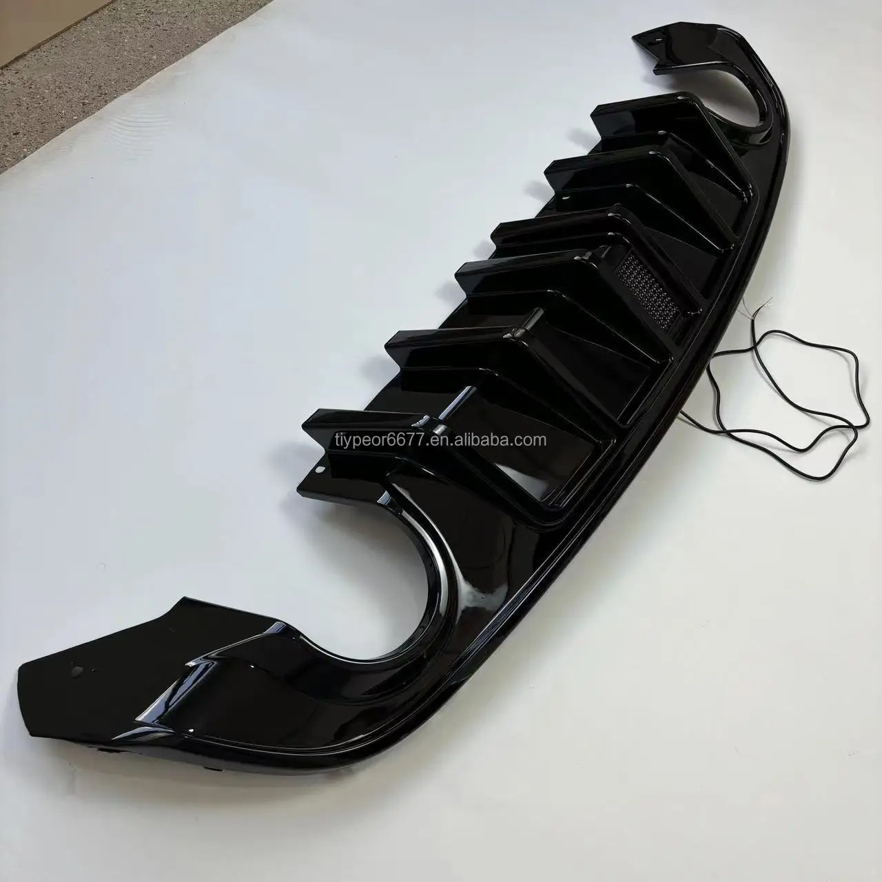 product tiypeor rear bumper diffuser with led light  for dodge charger 2015  2023 rt auto bumper diffuser abs plastic-5