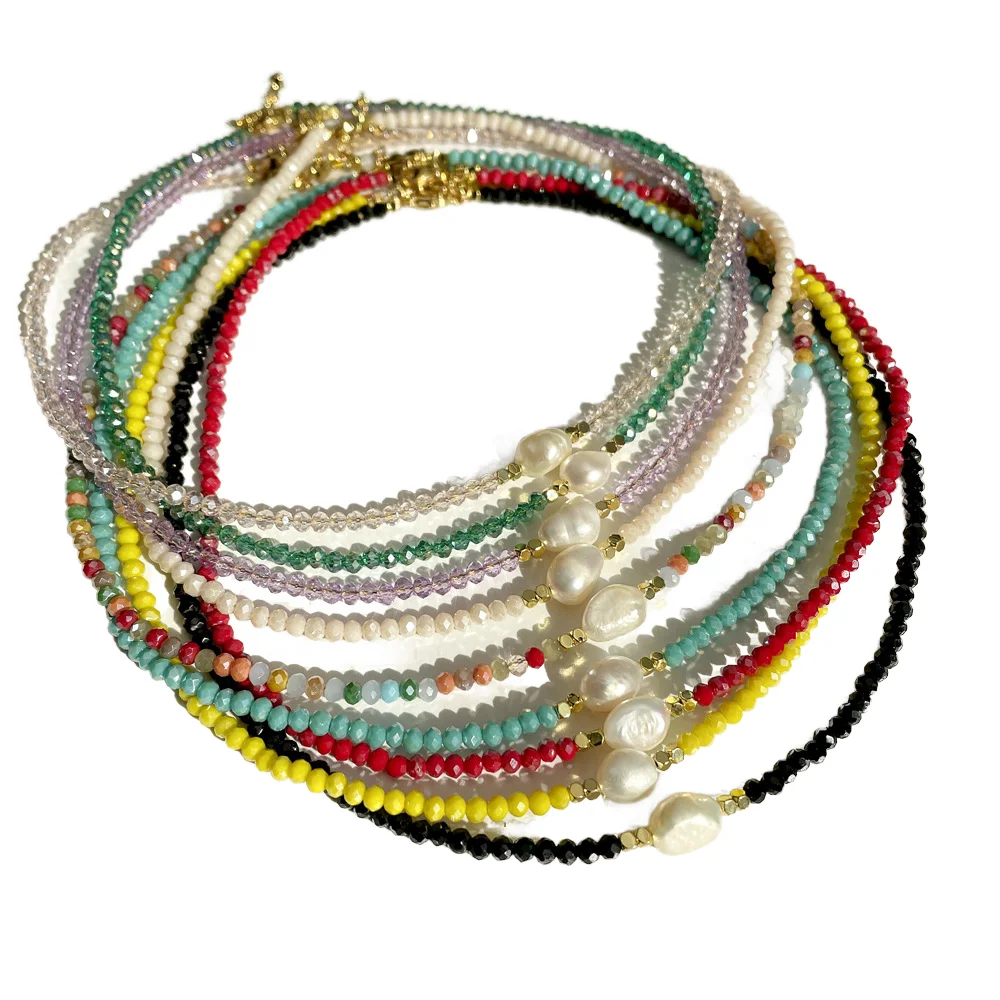 New DIY Handmade Stainless Steel Necklace Trendy Fashion Beaded