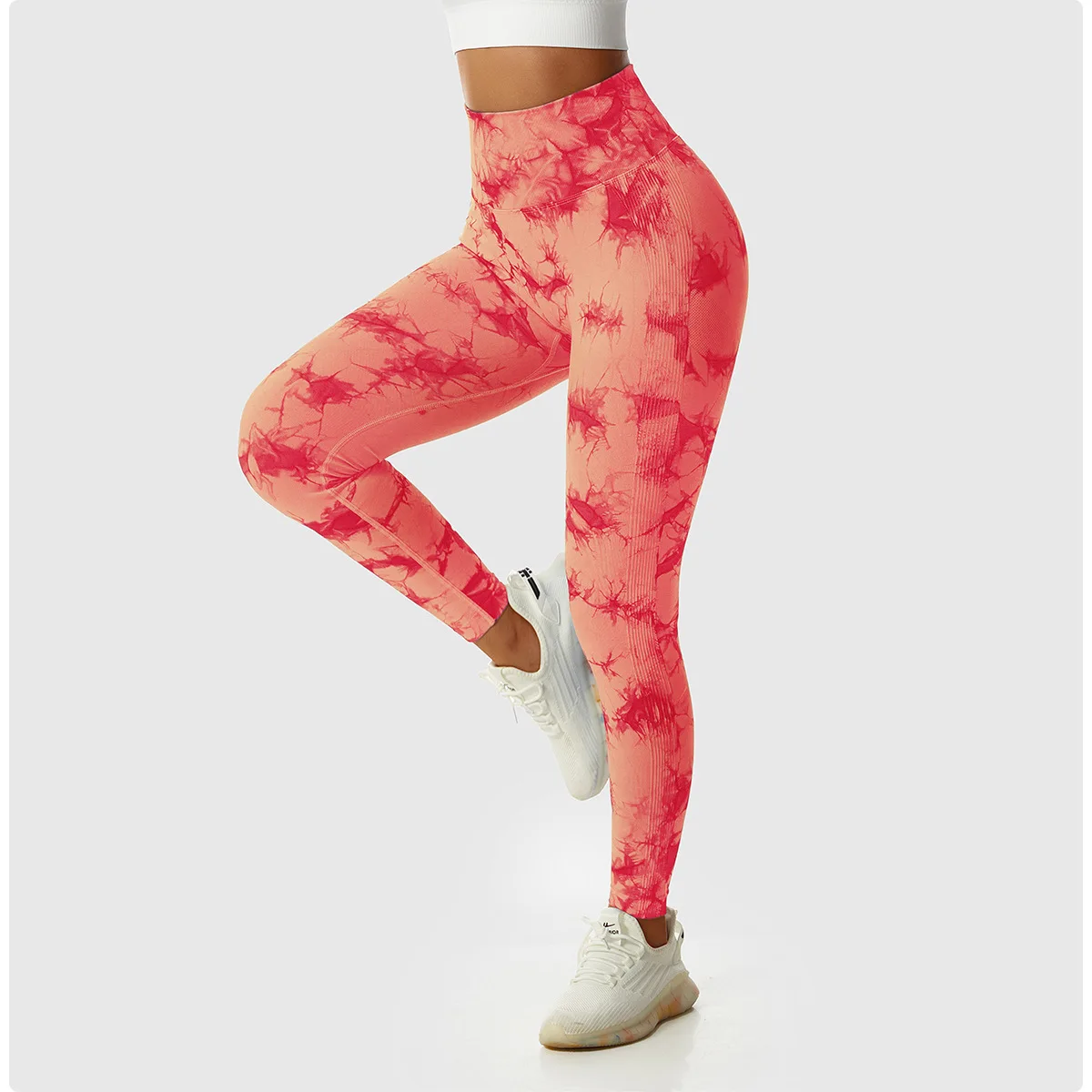 Wholesale No Camel Toe Tie Dye Yoga Pants Leggings Seamless High Waist