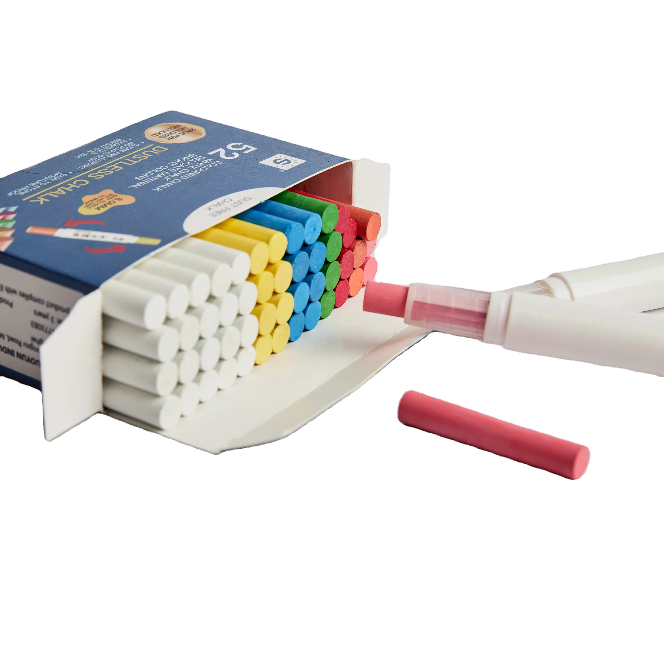 Безопасный нетоксичный Мел без пыли SUNNY, 6 цветов, моющийся для учеников школы