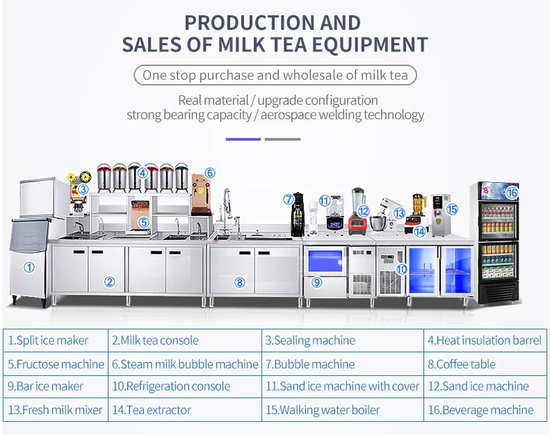 Full Set Bubble Tea Coffee Shop Equipment Machine Bar Milk Tea Counter