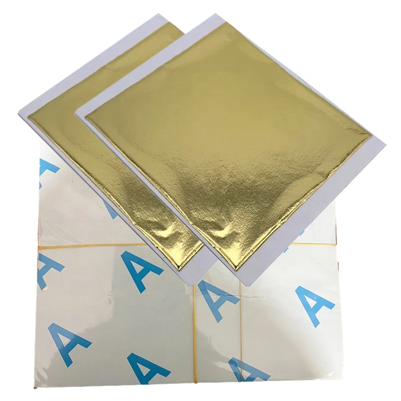 KraftiSky Gold Leaf Sheets - 100 Gold Foil Sheets - 14 x 14 cm