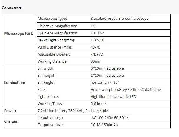KJ5S3 Ophthalmic Portable Slit Lamp with CE Certificate