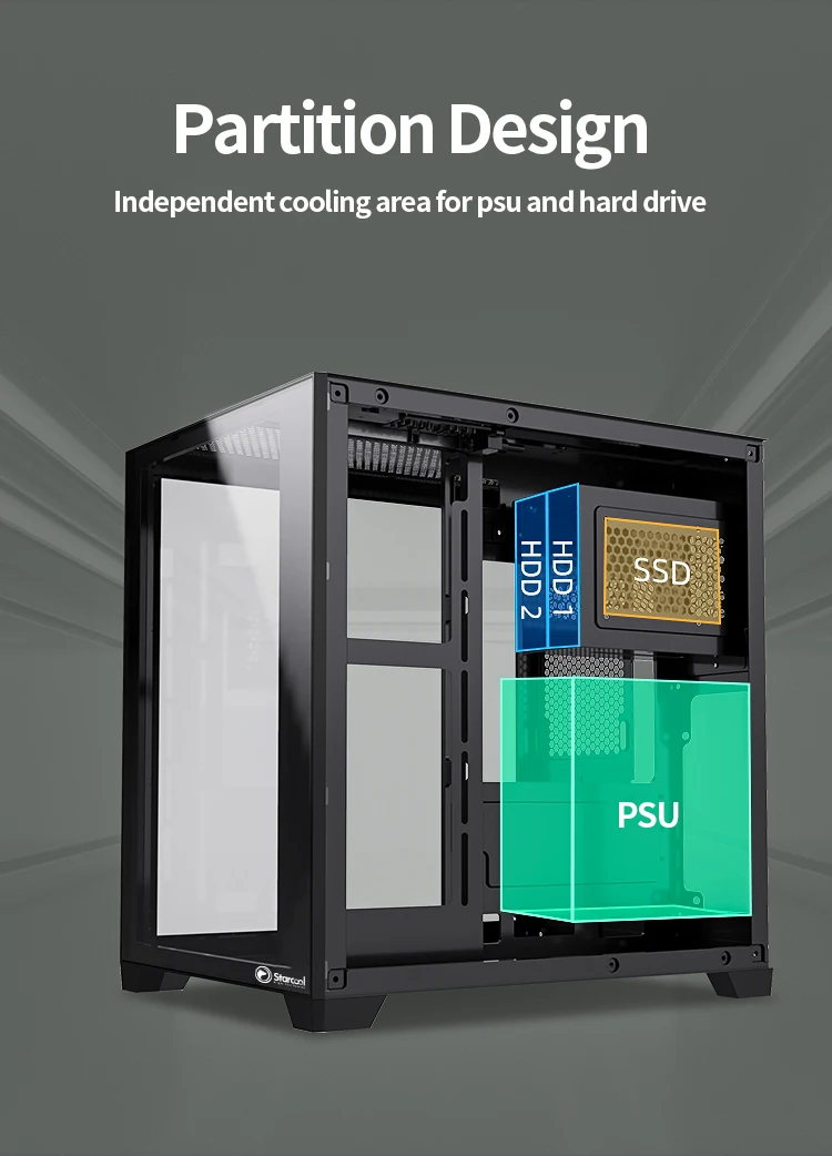 Oem/odm Horizontal Pc Case Matx Gaming Computer Case With Tempered