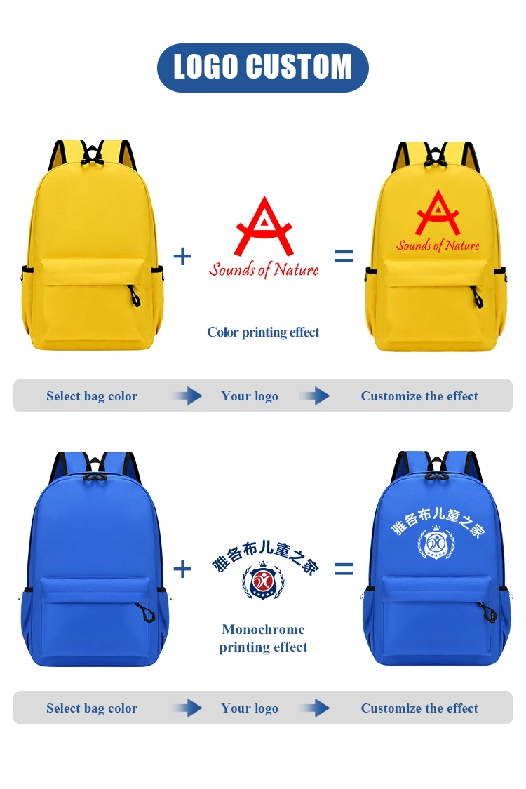 Custom wholesale logo primary oxford fashion unisex kids backpack 2025 waterproof school children's casual bag