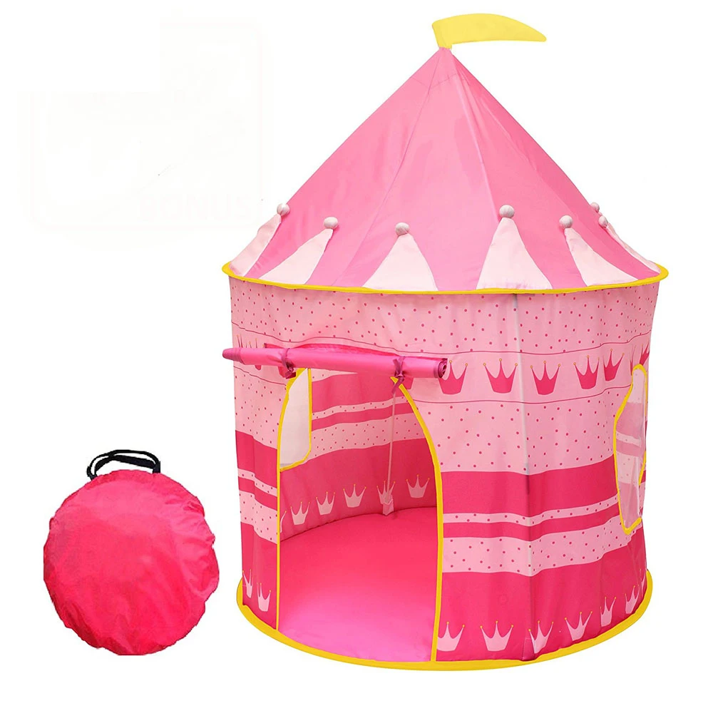 Portable Foldable Princess pink Birthday Castle Play Castillo De Princesas  House Playhouse for Kids