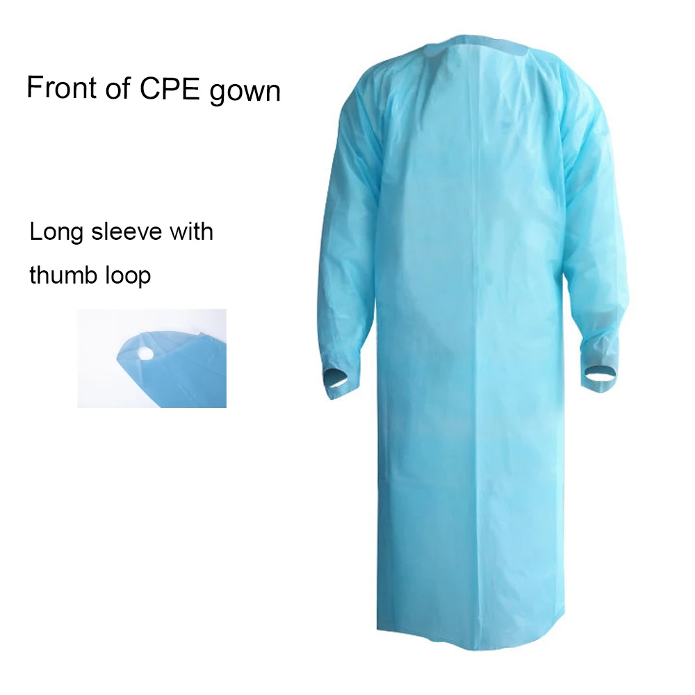 Disposable Plastic Apron Level 3 Disposable Cpe Gown With Thumb Hook