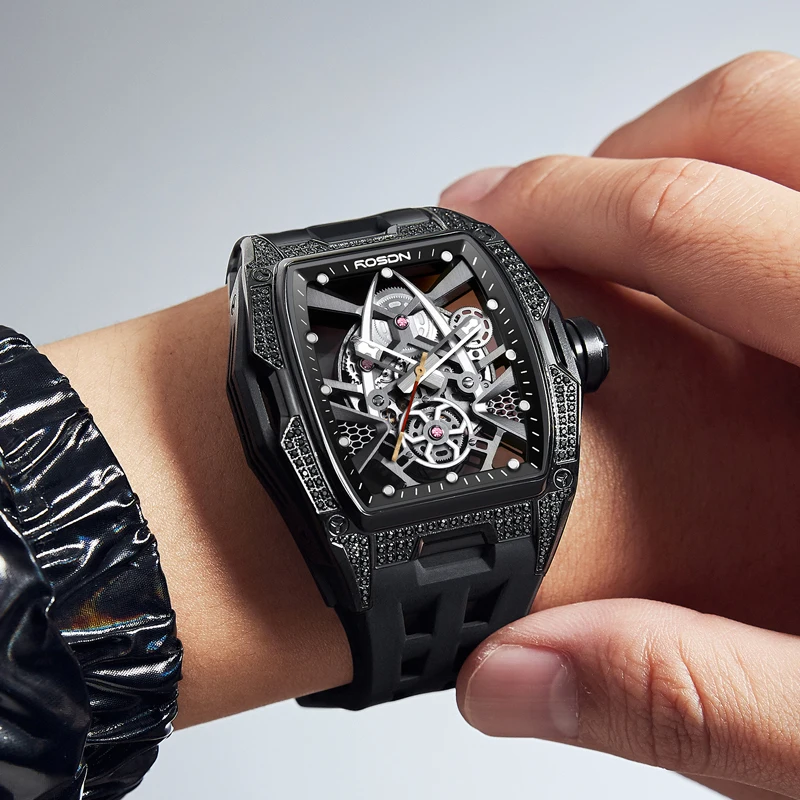 Hot Sales MYTH WUKONG Black Mechanical Automatic Watches ROSDN G2712 All  Stainless Steel Sapphire Crystal 22mm Sport Pointer