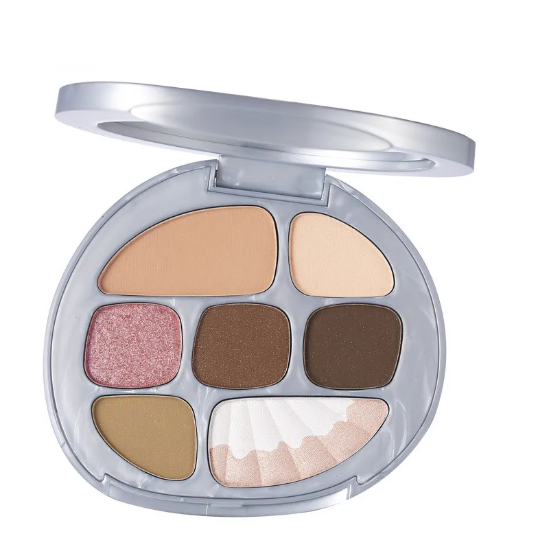 Shell amber 8 colors eyeshadow palette Matte pearl shimmer eyeshadow brightening eye makeup palette custom logo eye shadow
