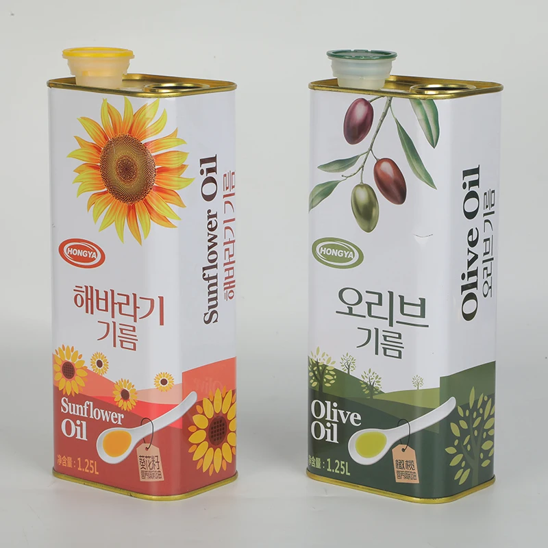 Custom Print Olive Oil Tin Cans 1 Liter Cooking Oil Tin Containers 1